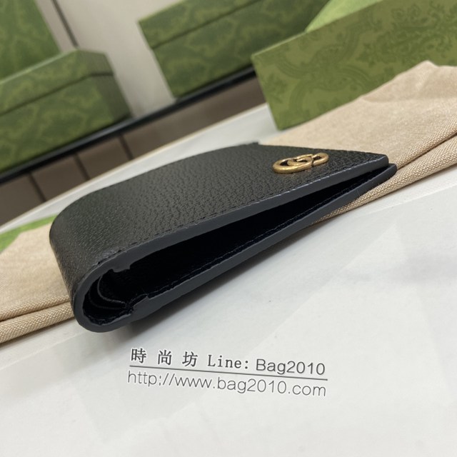 Gucci專櫃古馳最新款Marmont系列皮革雙折錢包男士短夾 jh2238型號：428726